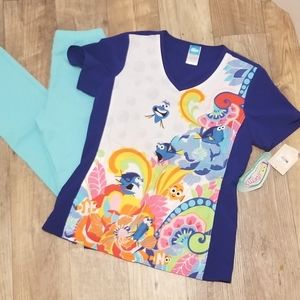 Finding Dory Scrub top NWT & Fit Scrub pants